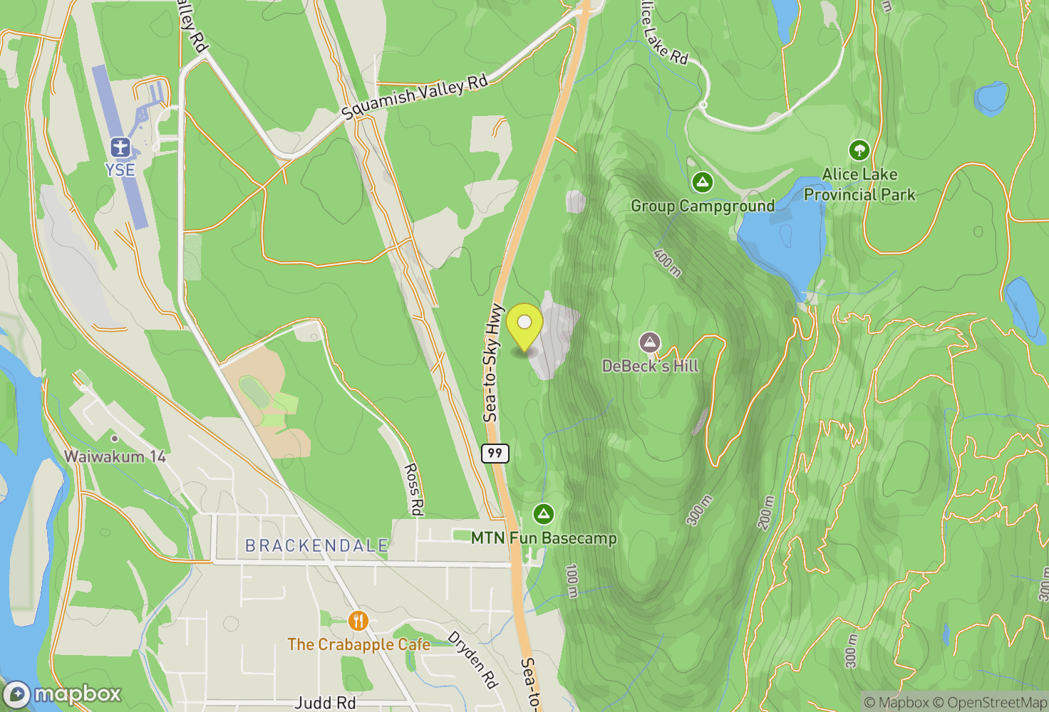 Map of Squamish, Canada