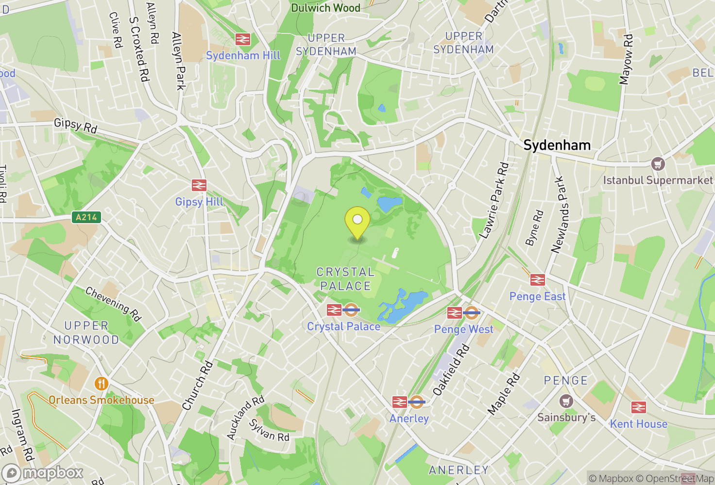 Map of Crystal Palace Park