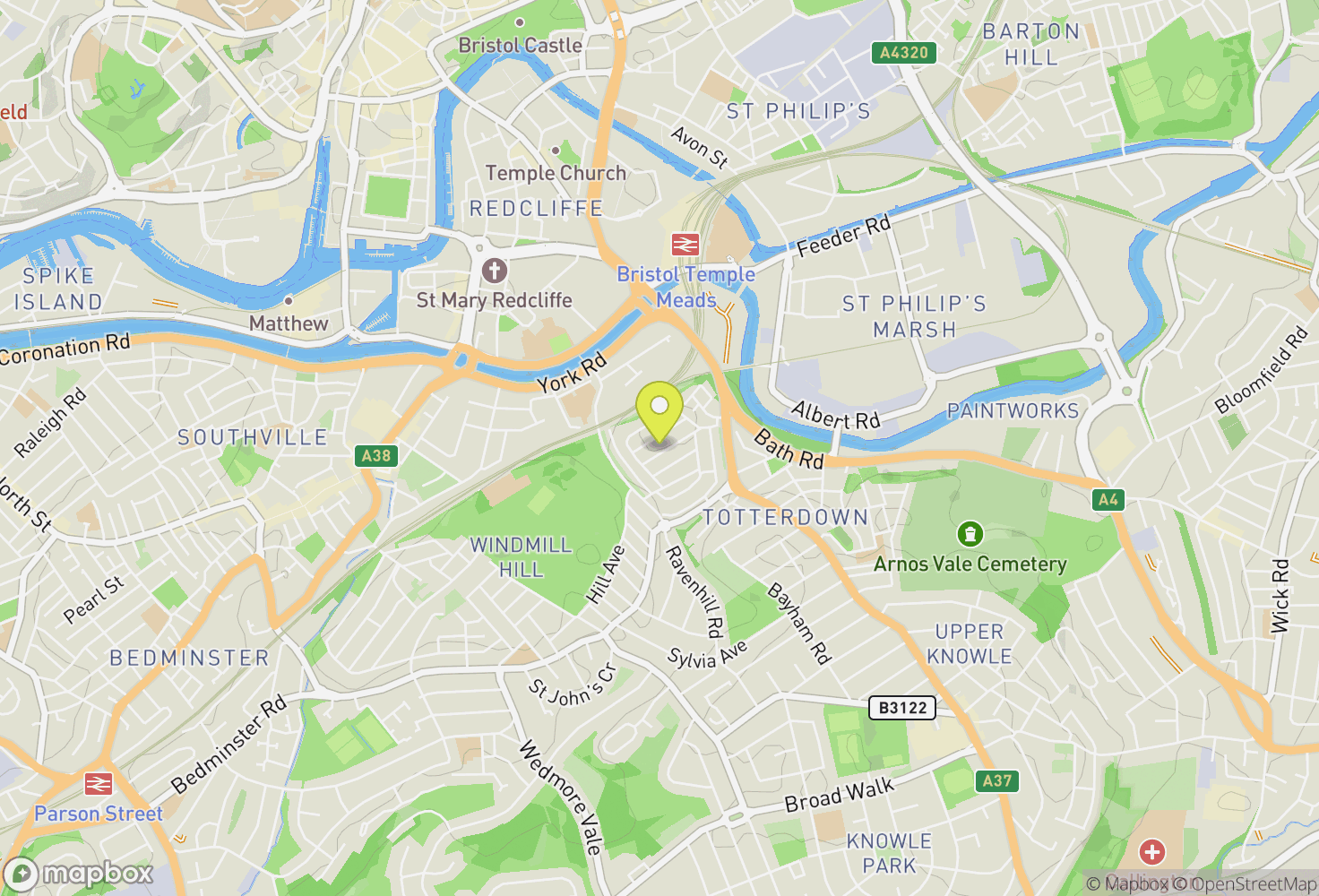 Map of Bristol, West of England