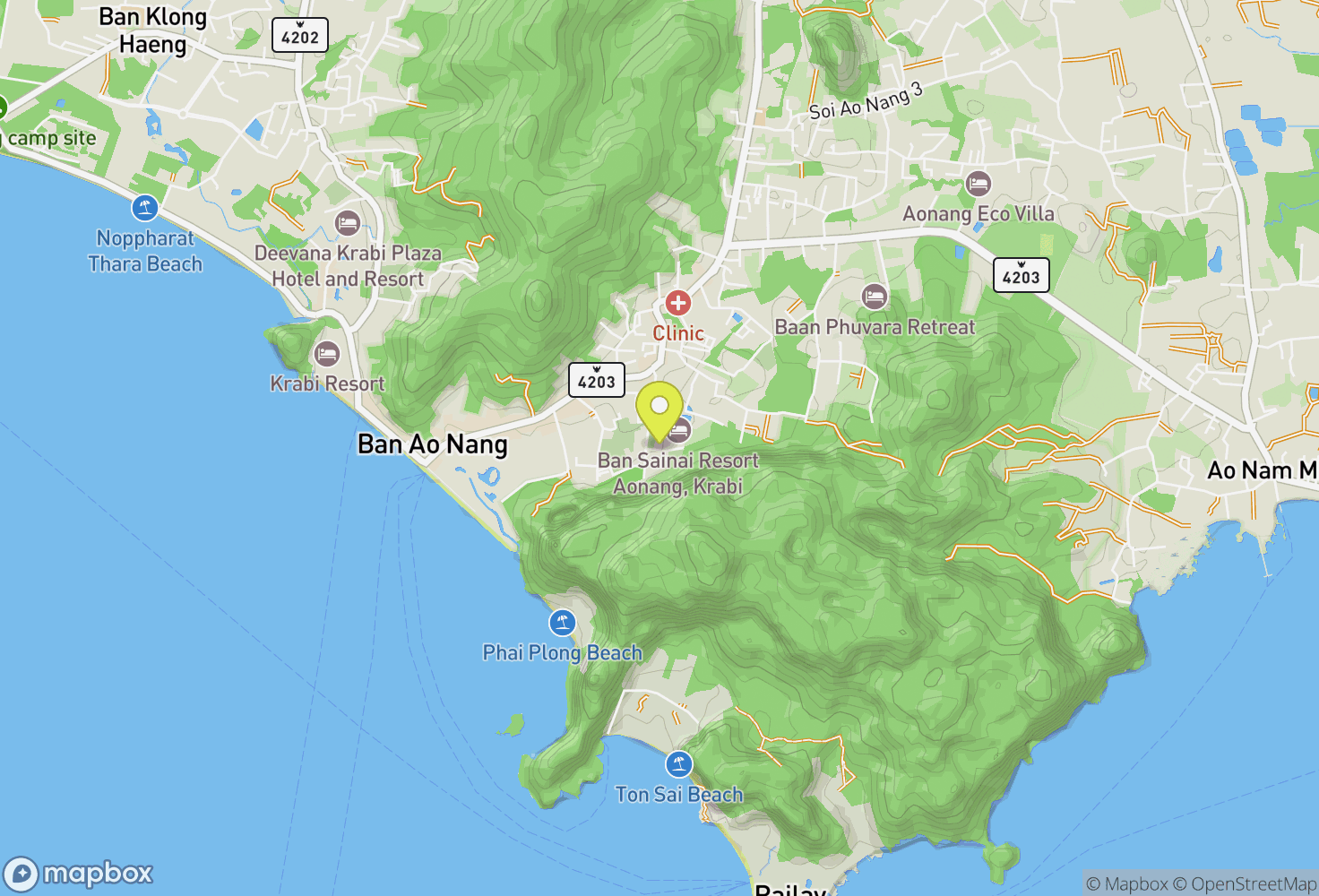 Map of Mueang Krabi District, Thailand
